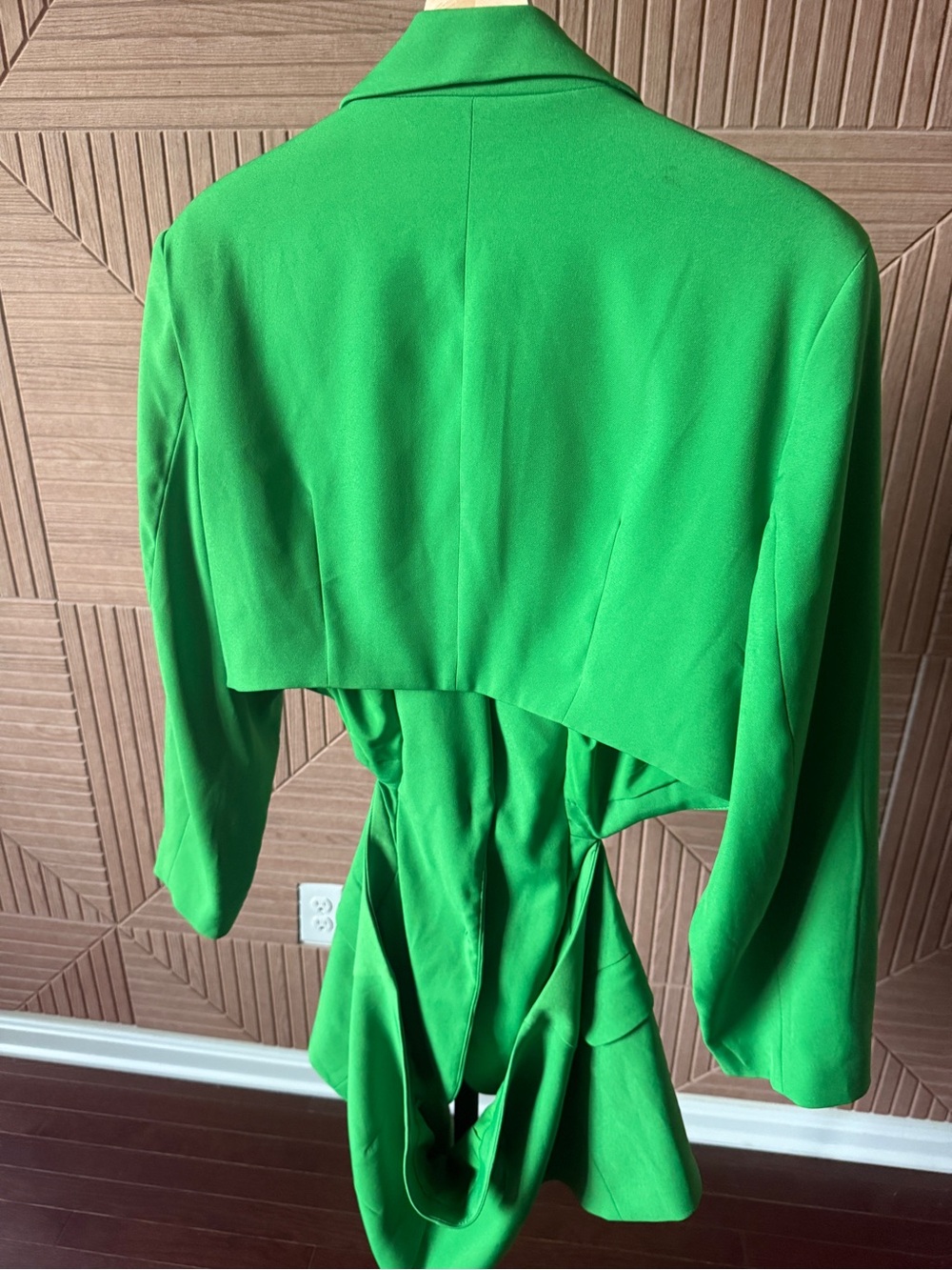 Future Collective Bright Green Tailored Blazer with Flared Hem - Picture 3 of 5